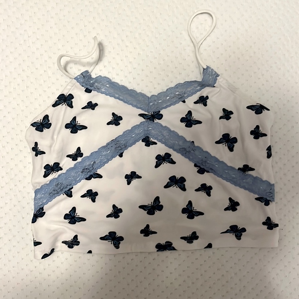 Rue 21 butterfly tank top nwot size L.